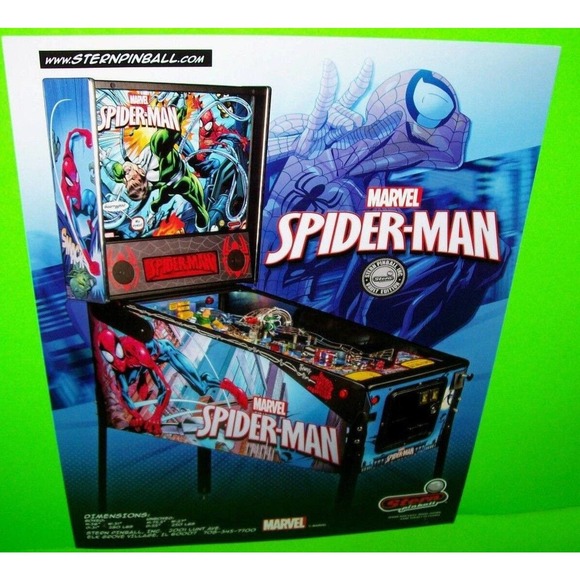 Spiderman Vault Pinball Flyer Original NOS 2016 Marvel Promo Artwork Sheet - Picture 5 of 6